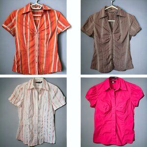 NY & CO. (3) MODA INTL (1) (SMALL) Set of 4 Short Sleeve button ups